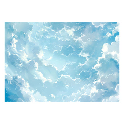 Fototapetai luboms - Mėlynas dangus - šviesūs debesys iliustruojančiu pasakų stiliumi, 159916 G-ART