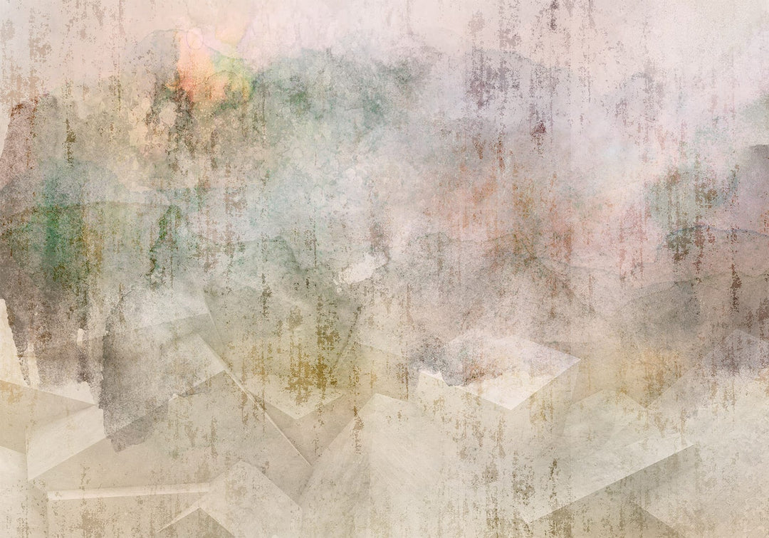 Abstrakti valokuvatapetti, jossa on 3D-geometrisia kuutioita Tapetenshop.lv