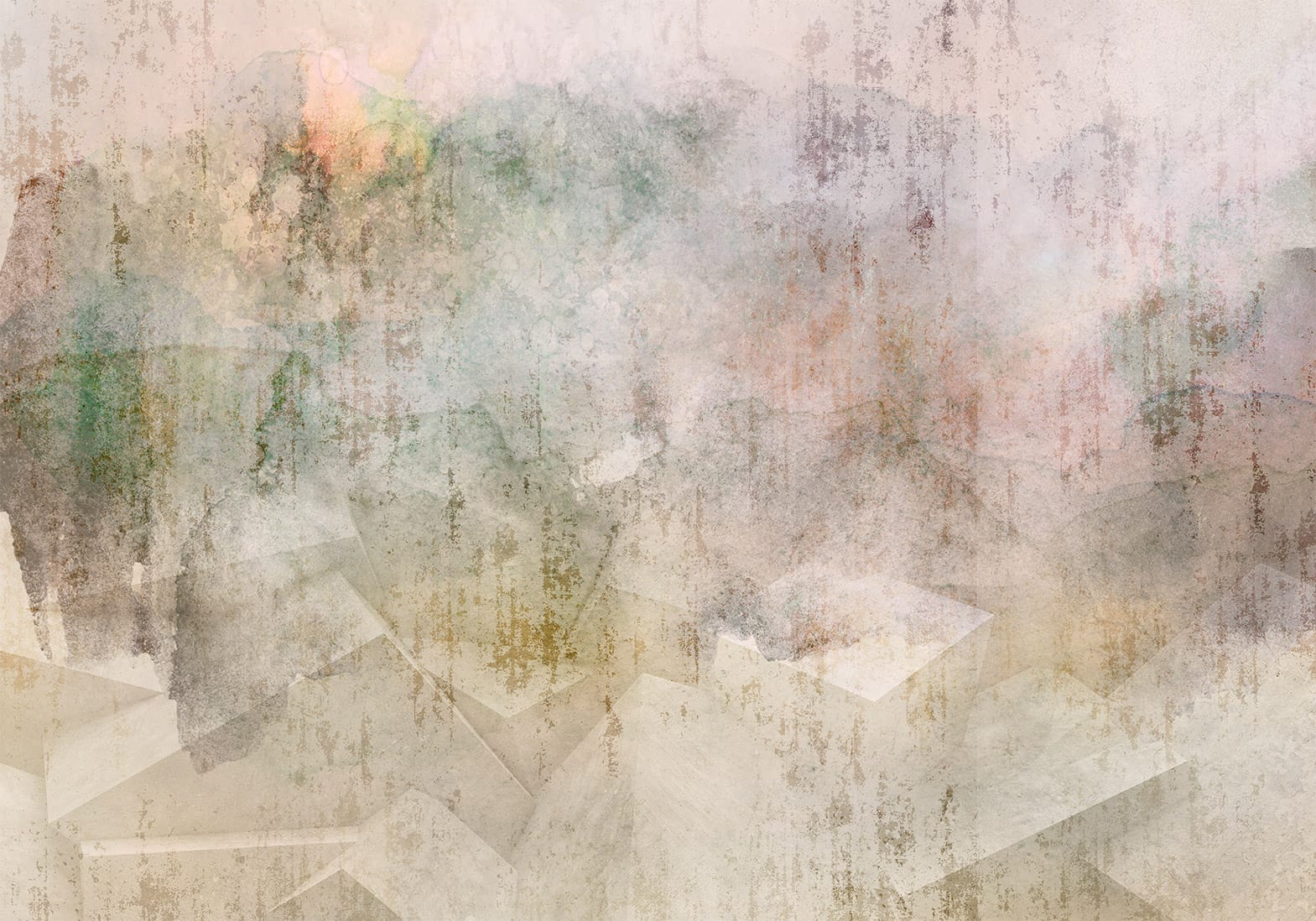 Abstract wallpaper with 3D geometric cubes Tapetenshop.lv