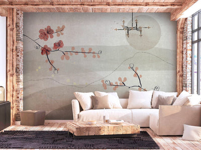Wall Murals Japanese - Landscape with cherry blossoms, 142432 G-ART