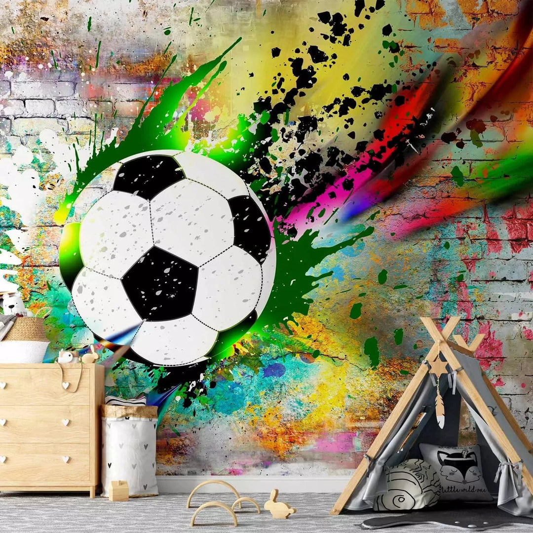 Fototapetes jauniešu istabai ar grafiti un futbolbumbu, dažādi izmēri G-ART