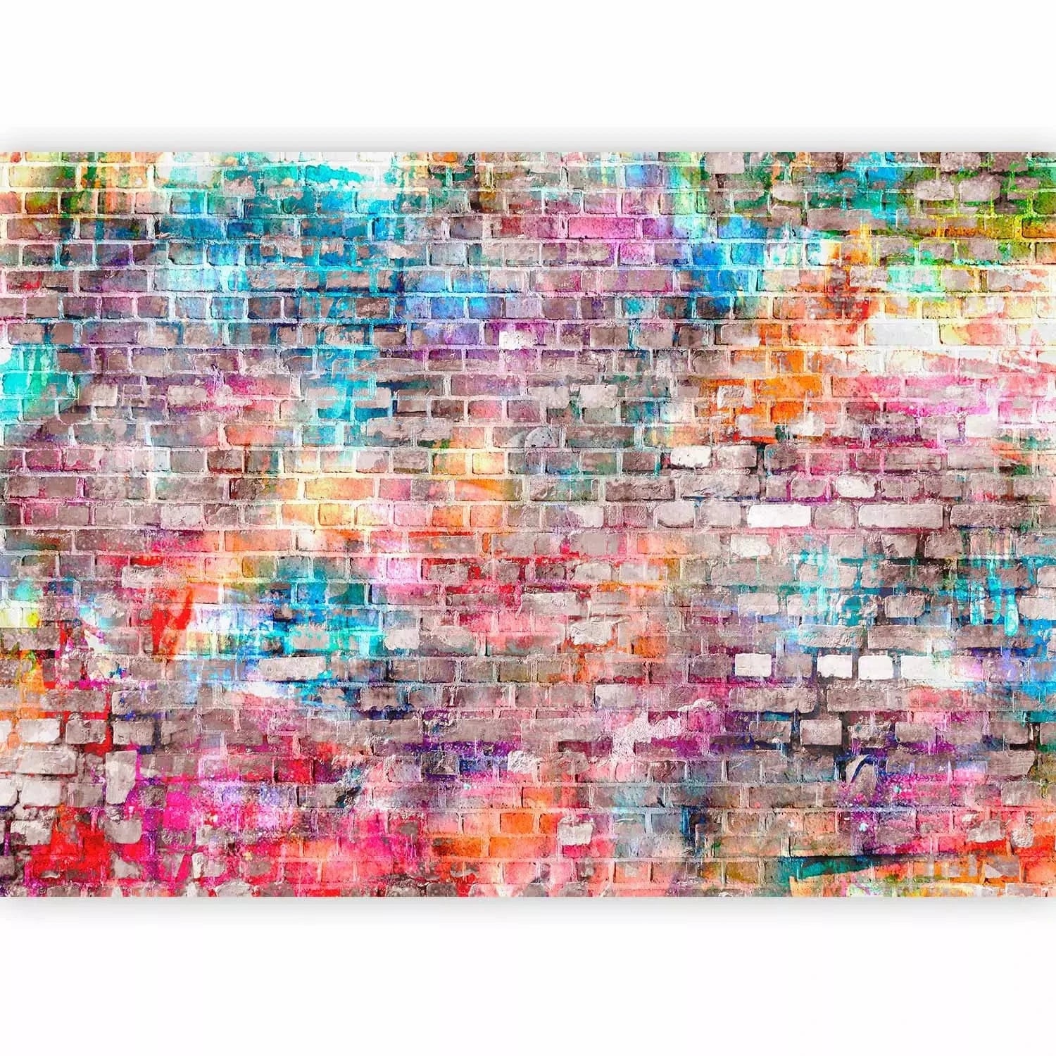 Fototapetes jauniešu istabai - Daudzkrāsaina ķieģeļu siena  G-ART