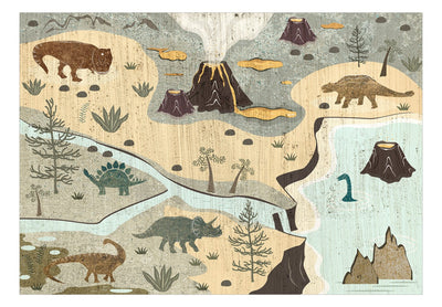 Фотообои - Мир Юрского периода - Динозавры на карте, 149205 G-ART