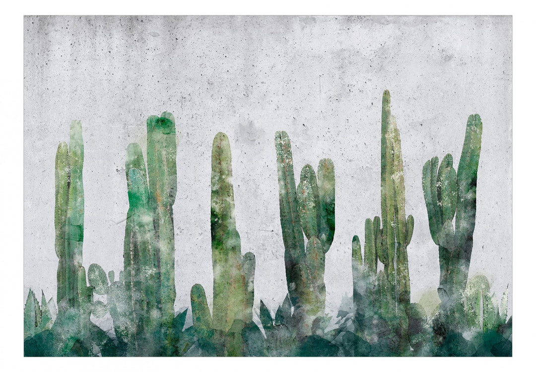 Fototapetes - Kaktusu siena zaļā krāsā, 142347 G-ART
