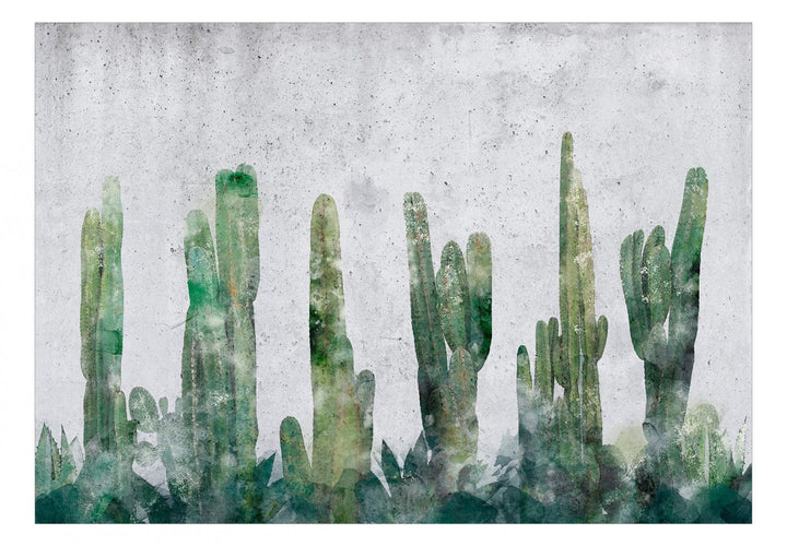 Fototapetes - Kaktusu siena zaļā krāsā, 142347 G-ART