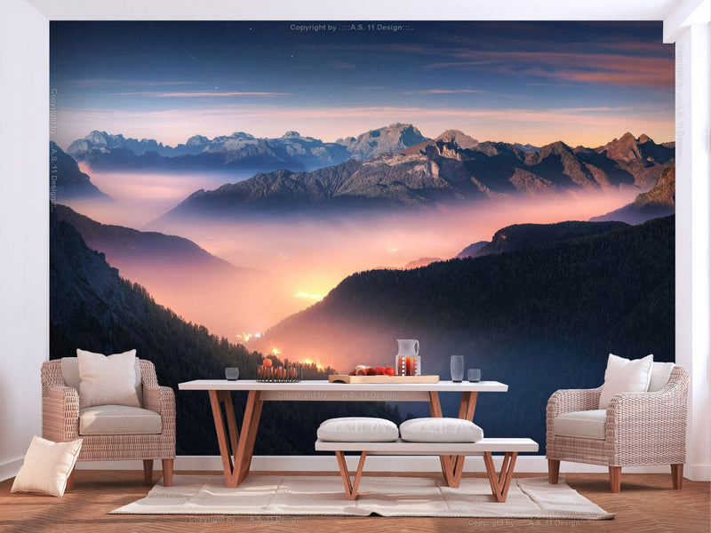 Wall Murals - Mountains after dark, 138534 G-ART