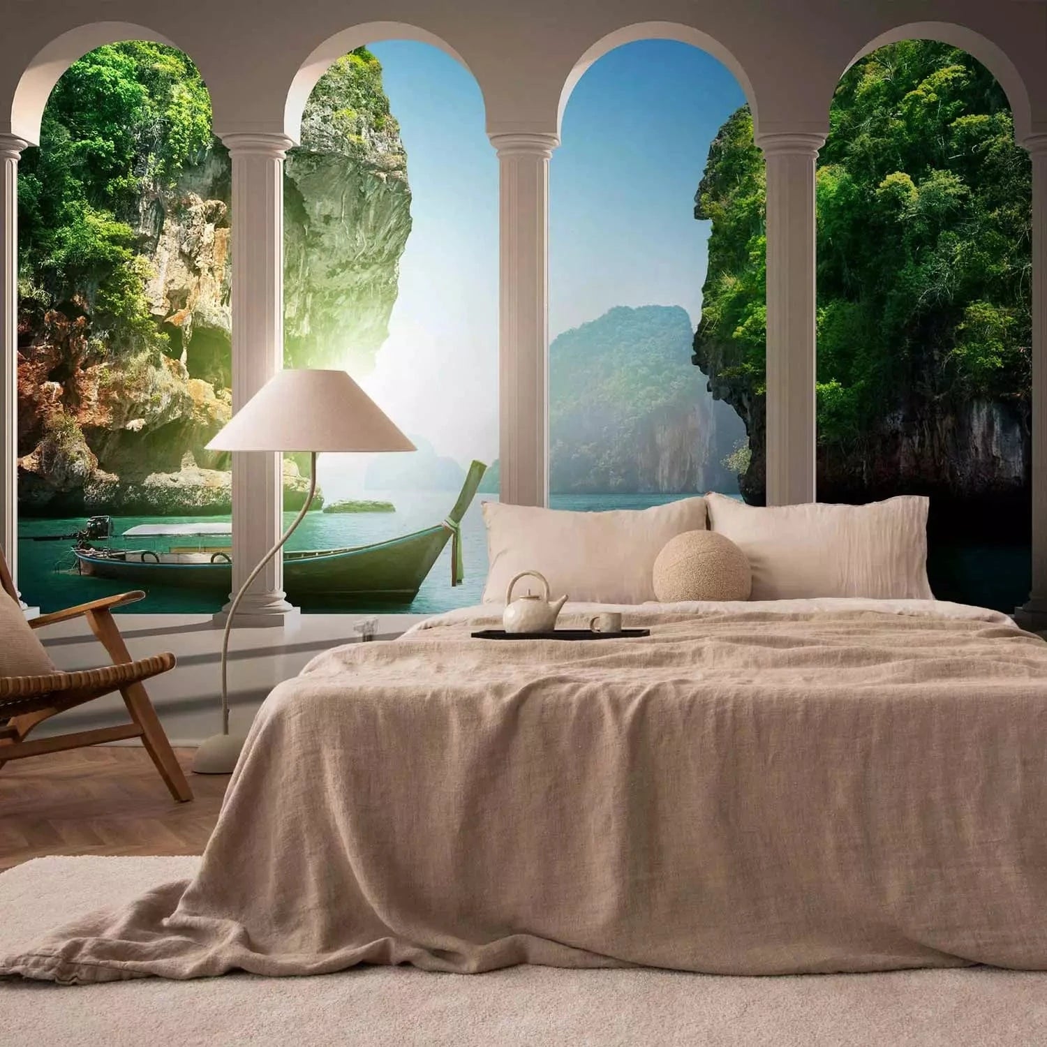 Fototapetes - Klintis aiz baltām kolonnām, 134416 Tapetenshop.lv