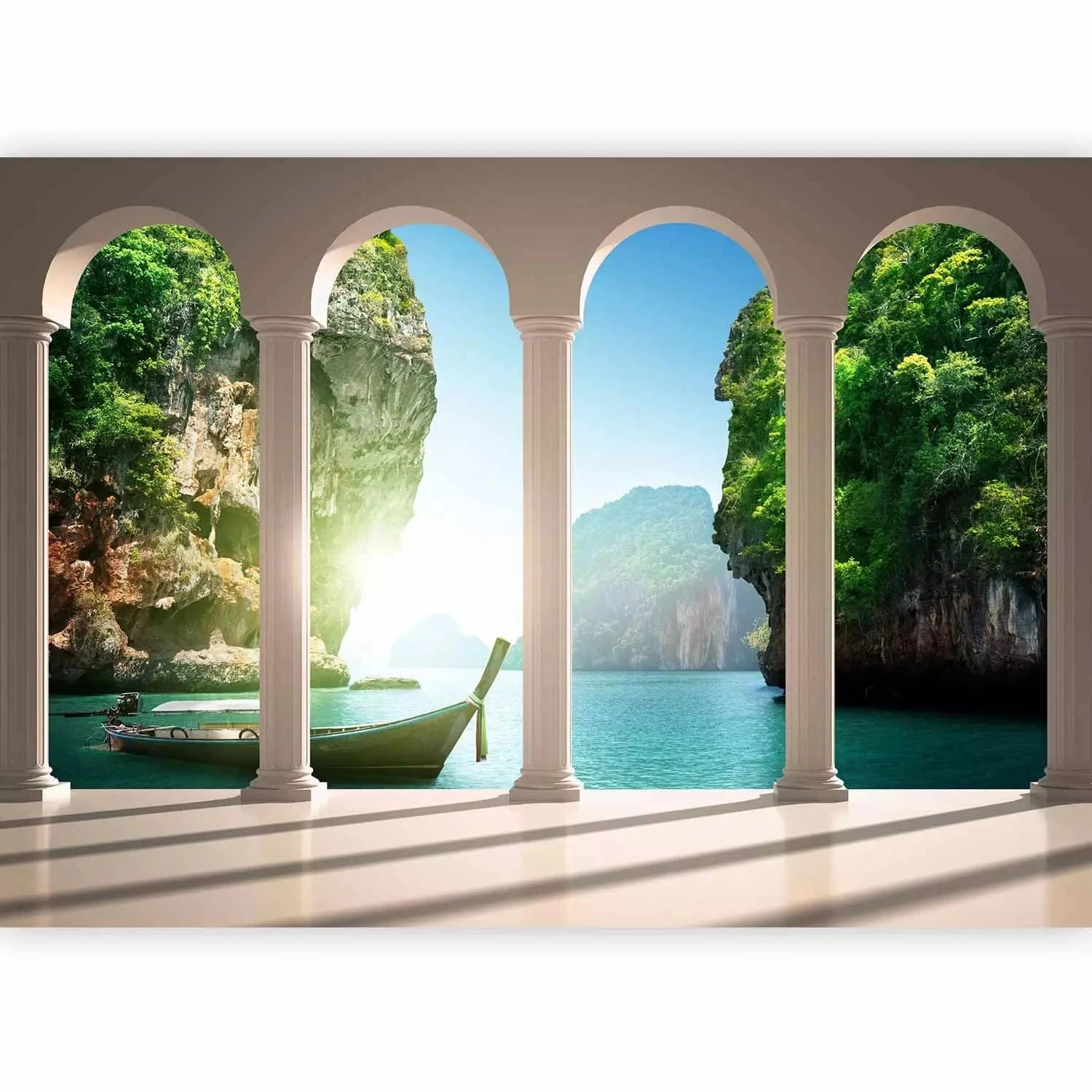 Fototapetes - Klintis aiz baltām kolonnām, 134416 Tapetenshop.lv