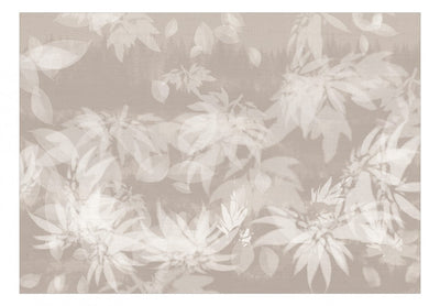 Fototapetes - Kompozīcija ar lapām baltos un pelēkos toņos, 138744 G-ART