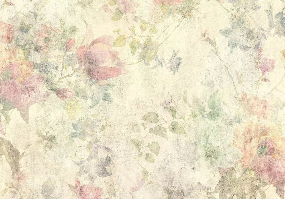 Fototapetes - Kompozīcija ar magnolijām un pļavas ziediem (vintage) G-ART