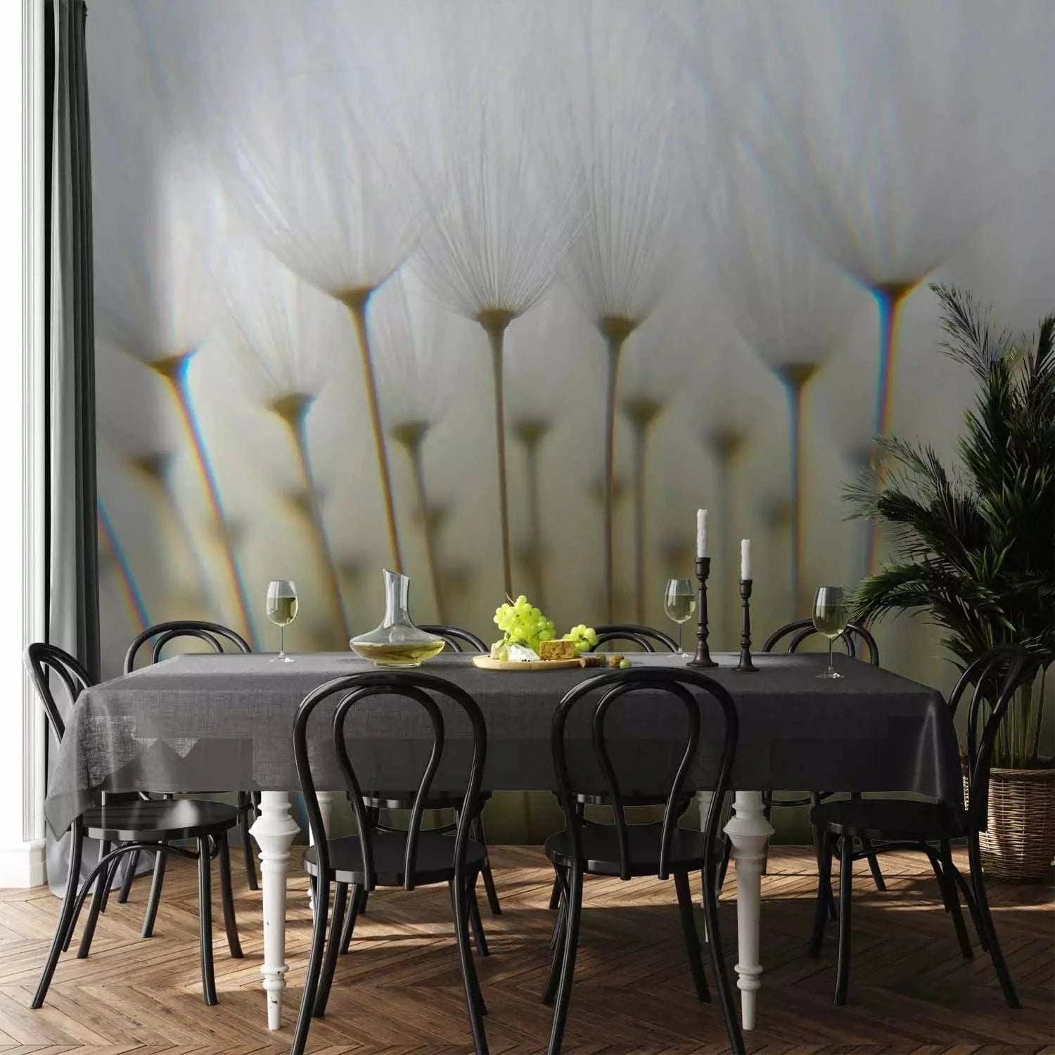 Fototapetes - kompozīcija ar pienenēm skandināvu stilā - pirkt G-ART