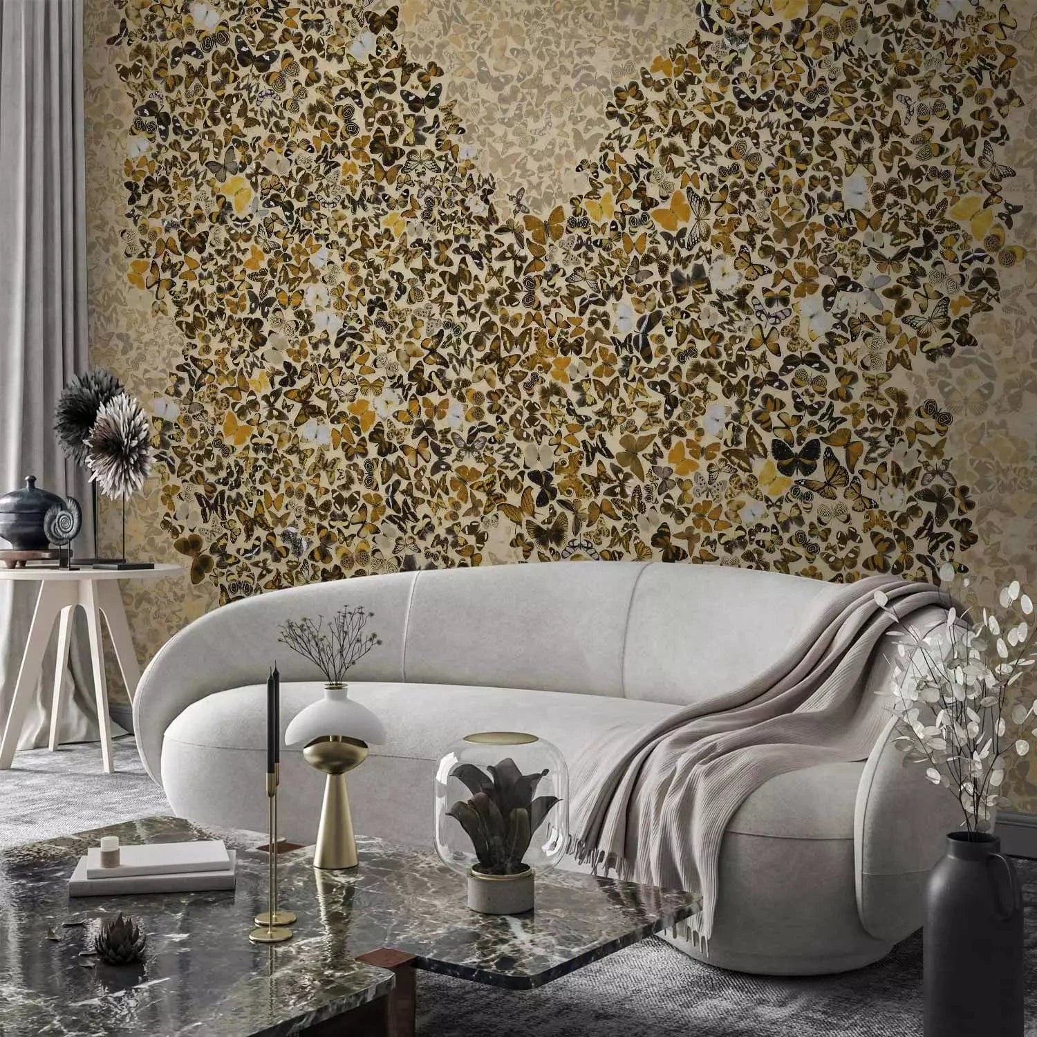 Fototapetes  - Kompozīcija ar tauriņiem tauriņu formā, brūnos toņos G-ART