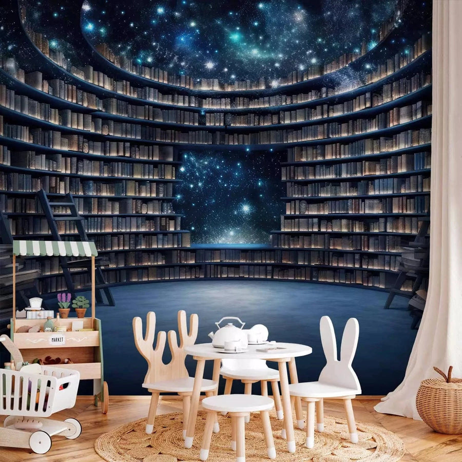 Fototapetes - Kosmiska bibliotēka ar zvaigžņotām debesīm, 150670 Tapetenshop.lv
