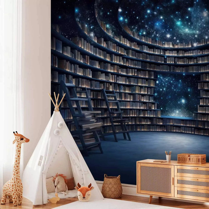 Fototapetes - Kosmiska bibliotēka ar zvaigžņotām debesīm, 150670 Tapetenshop.lv