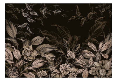 Fototapetes - Lapas un ziedi tumšās krāsās, 151522 G-ART