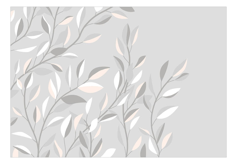 Wall Murals - Leaves on grey background, 142525 G-ART