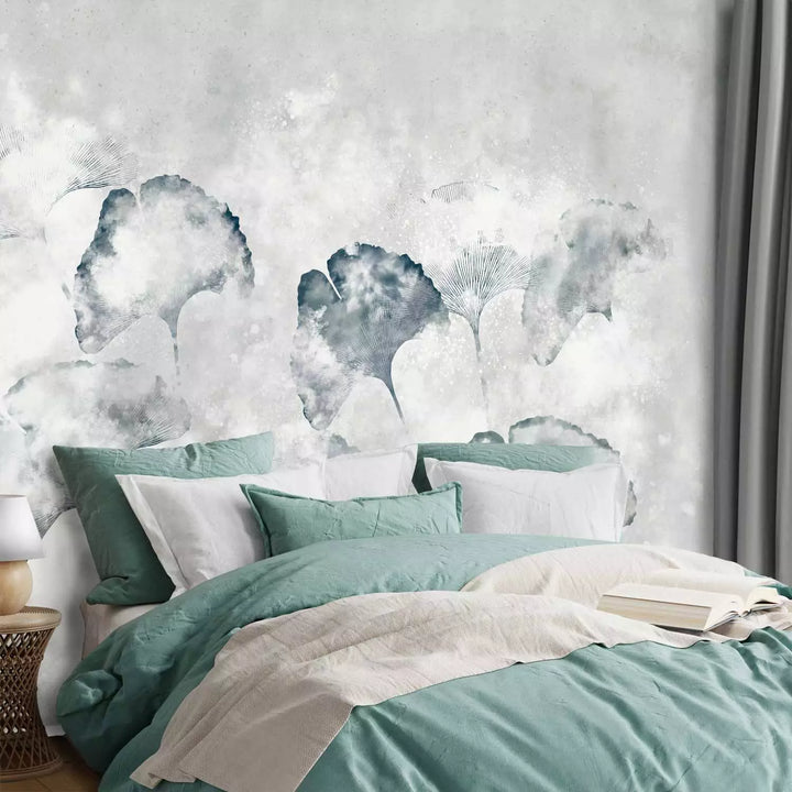 Fototapetes - Lapas uz pelēka fona - bez smaržas G-ART