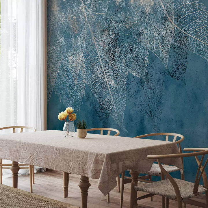 Fototapetes - Lapas vējā, zilā krāsā, 138444 G-ART