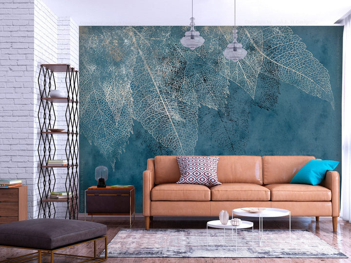 Fototapetes - Lapas vējā, zilā krāsā, 138444 G-ART