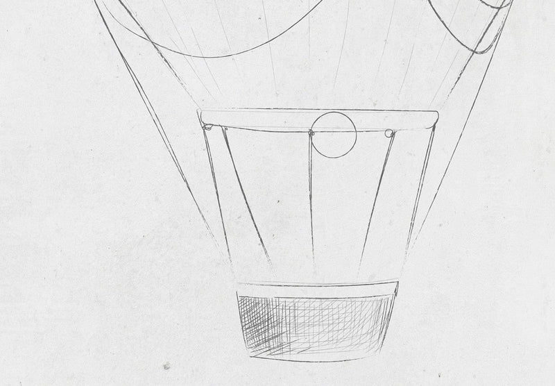 Fototapeet - Lennukite ja õhupallide visandid hallil taustal, 150316 G-ART