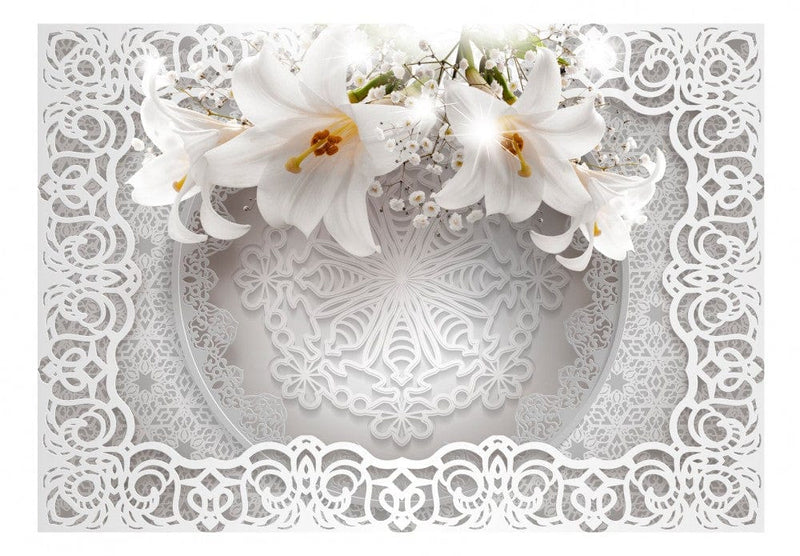 Fototapetes ar lilijam un ornamentu G-ART