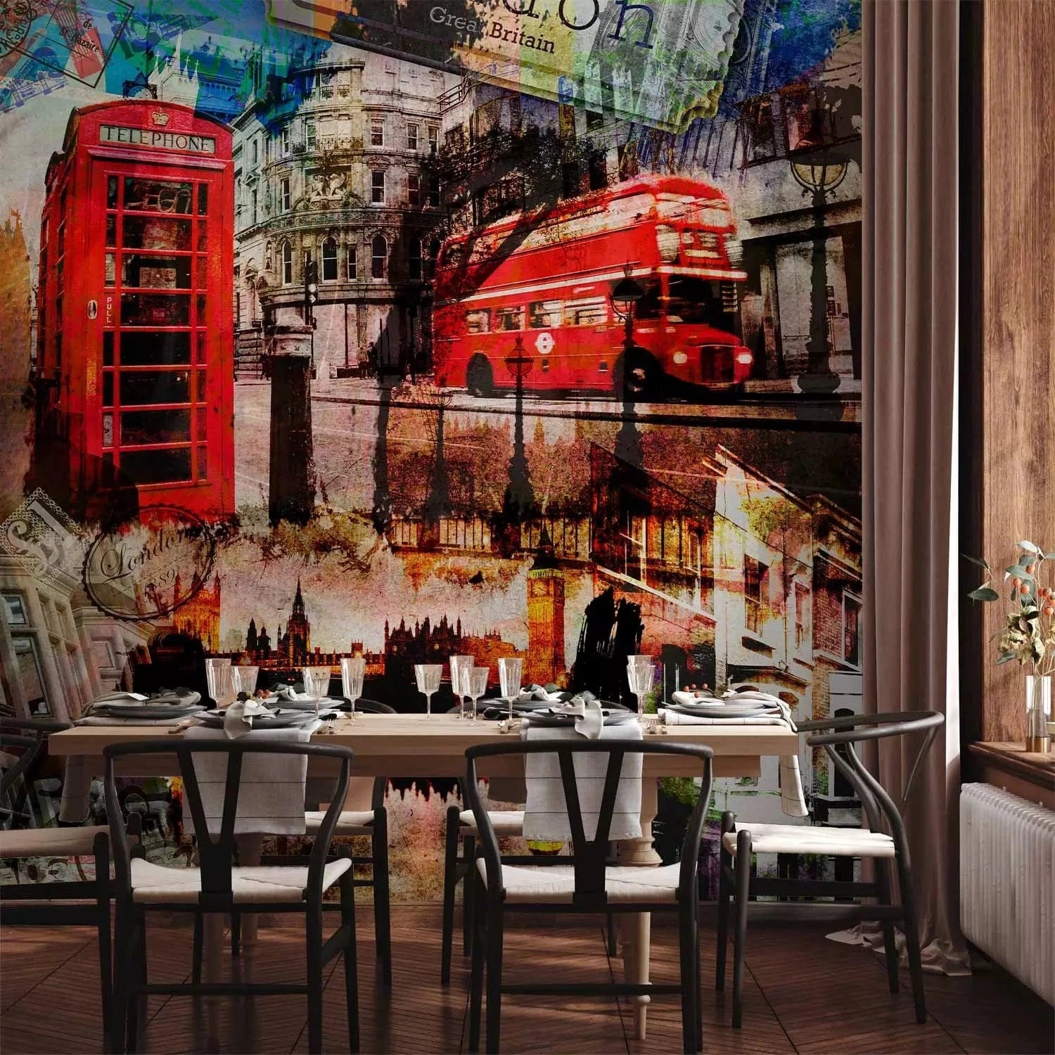 Fototapetes - kolāža ar Londonas arhitektūru un autosportu G-ART