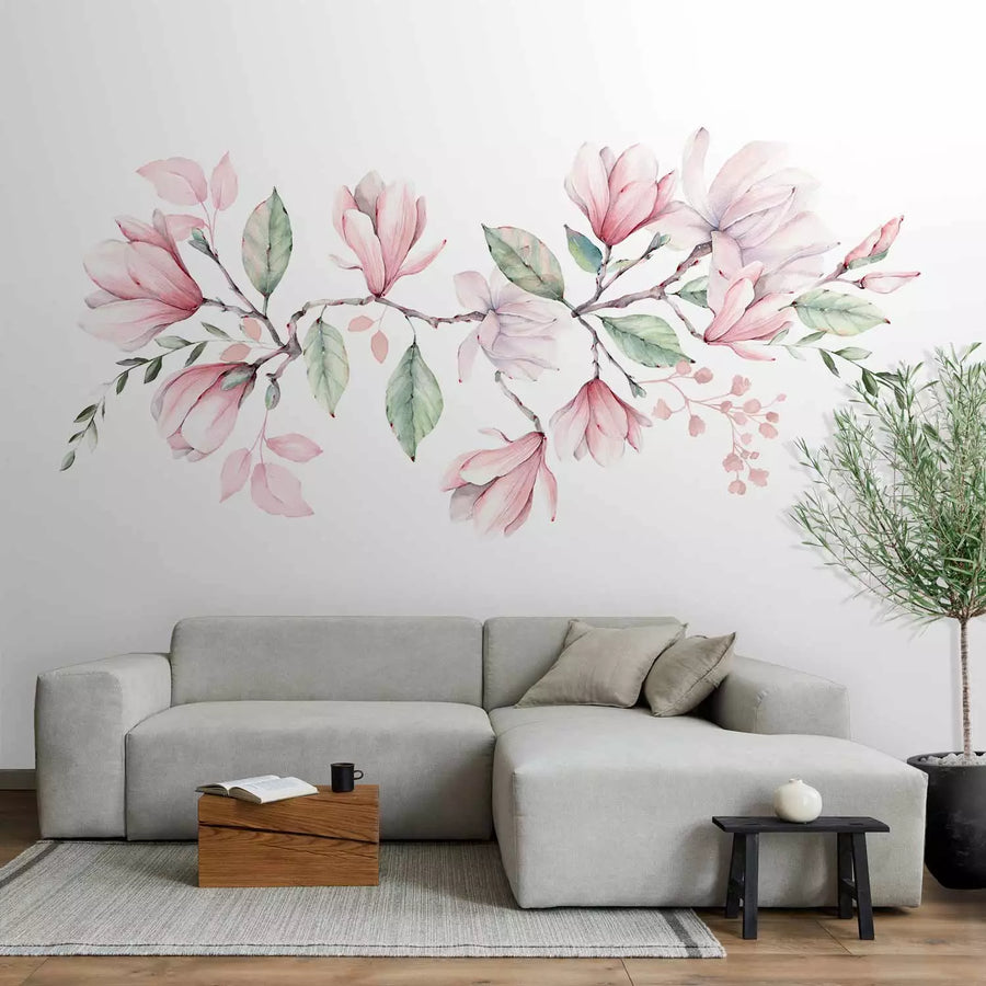 Fototapetes viesistabai - Magnolijas ziedēšana, rozā toņos, 143171 G-ART