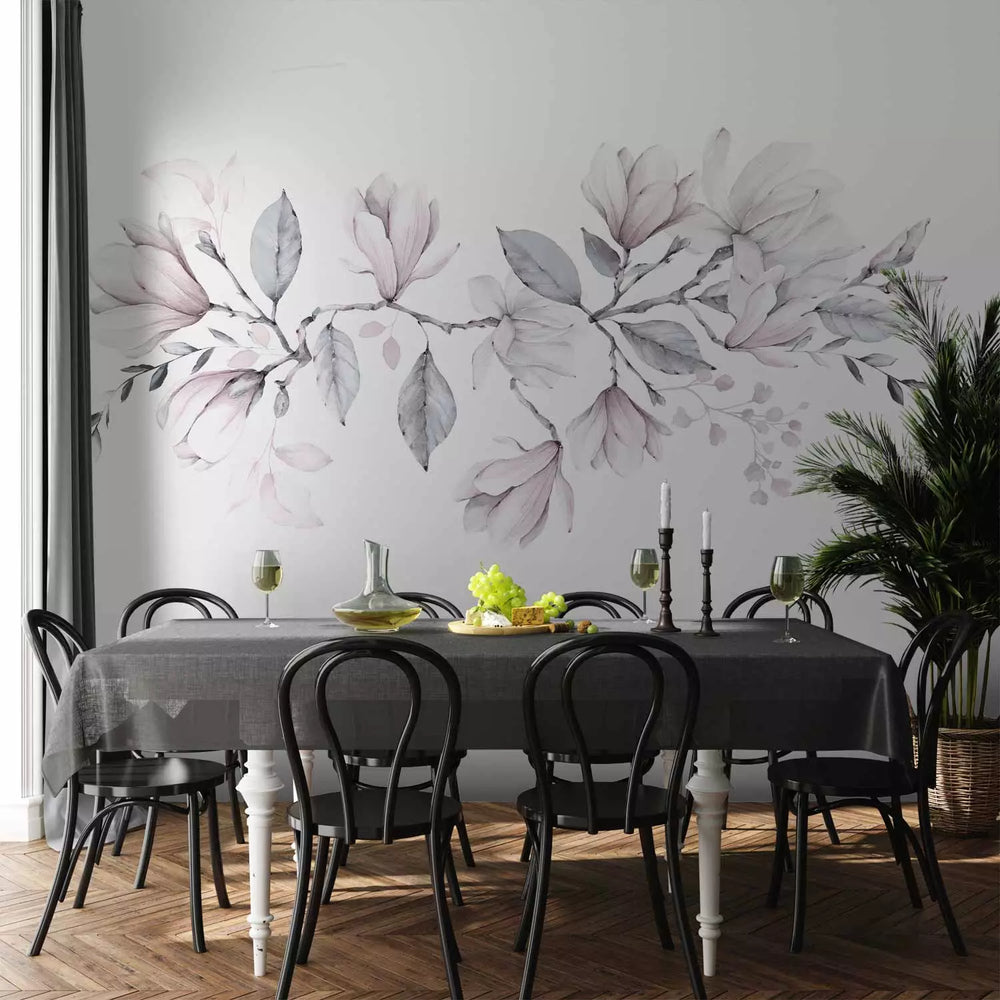 Fototapetes - Ziedoša magnolija, romantisks ziedu motīvs gaišās krāsās G-ART