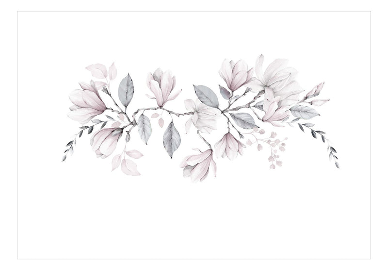 Wall Murals - Magnolia blossom, pink and grey, 143173 G-ART