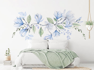 Wall Murals - Magnolia blossom, shades of blue, 143172 G-ART
