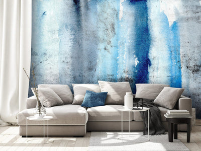 Fototapetes - Mākslinieciska siena zilā akvareļu krāsā, 148936 G-ART