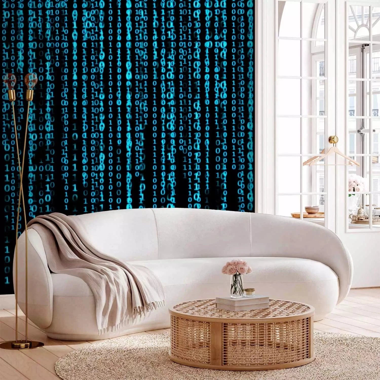 Wall murals - Matrix-style binary code - blue – Tapetenshop.lv