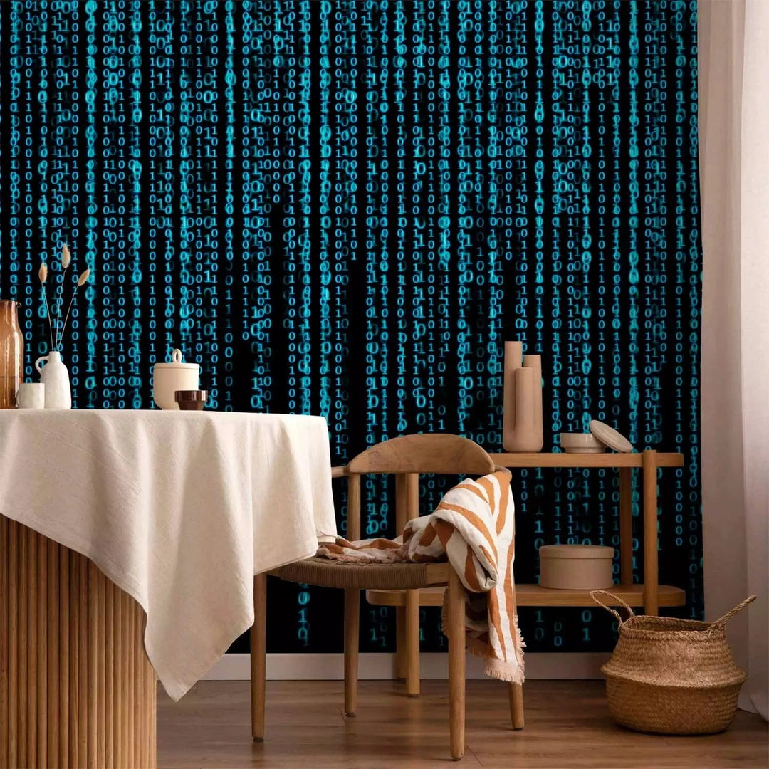 Fototapetes - Matrix stila skaitļu binārais kods - zilā krāsā G-ART