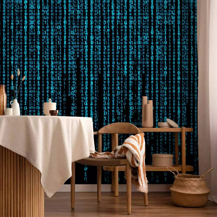 Fototapetes - Matrix stila skaitļu binārais kods - zilā krāsā G-ART