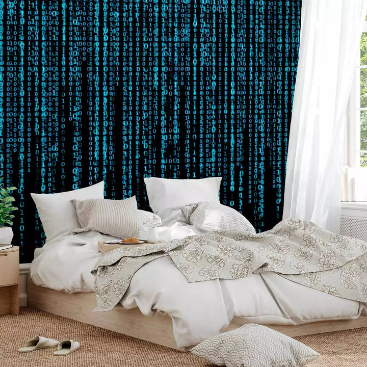 Fototapetes - Matrix stila skaitļu binārais kods - zilā krāsā G-ART