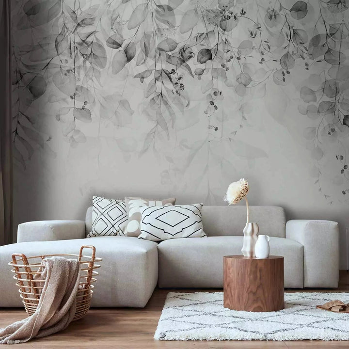 Fototapetes - melnbaltas- Maigs dabas pieskāriens - interjerā G-ART