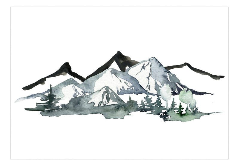Fototapetes - Minimālistiska kalnu ainava pelēkās krāsās, 150967 G-ART