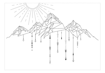 Fototapetes - Minimālistisks kalnu attēlojums boho stilā, 151264 G-ART