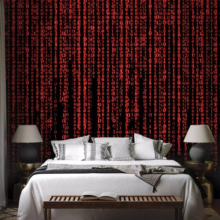 Fototapetes - motīvs no filmas “Matrix” ar cipariem sarkanā krāsā G-ART