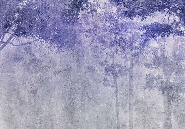 Fototapetes - Nakts birzs - meža ainava mistiskos violetos toņos G-ART