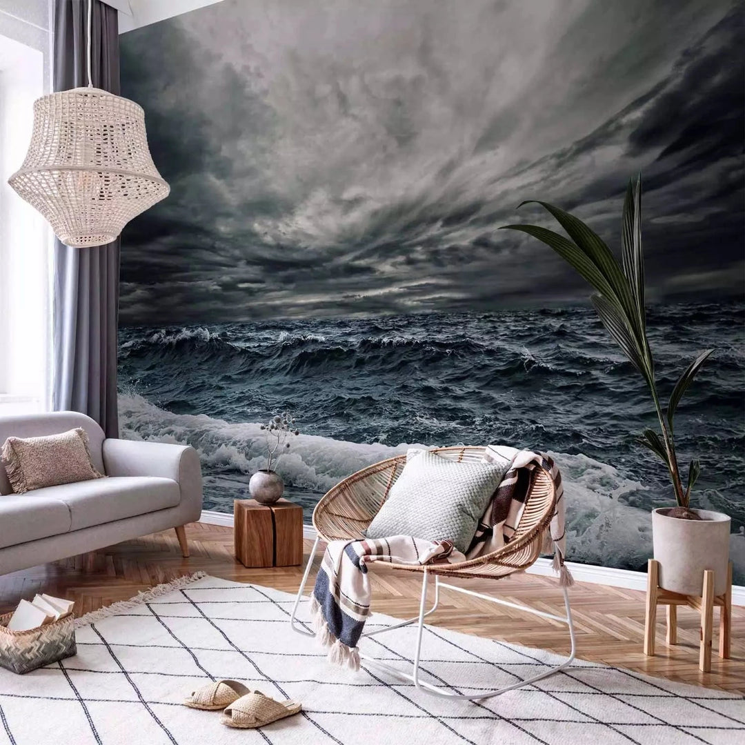 Fototapetes - Okeāna viļņi, zilā krāsā - viesistabai, guļamistabai G-ART