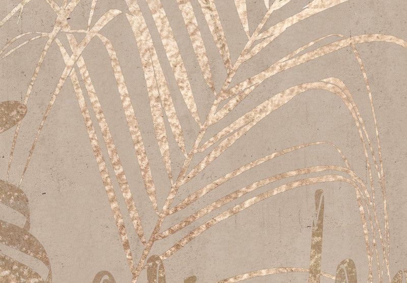 Fototapetes- Palmu krasts - bēša kompozīcija ar lapām, 142716 G-ART