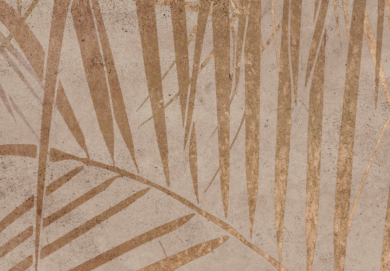 Valokuvatapetti- Palm Coast - beige sävellys lehdillä, 142716 G-ART