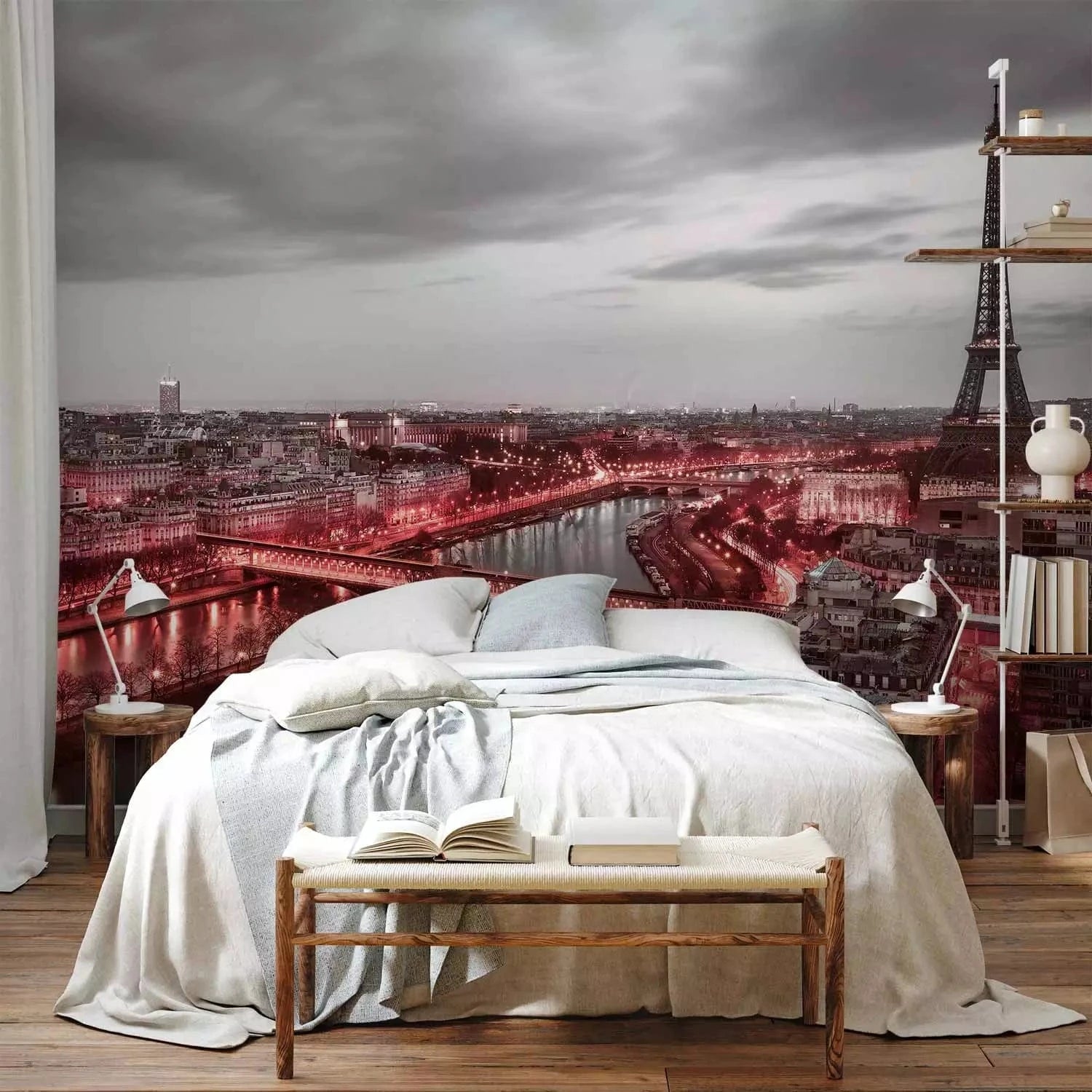 Fototapetes - Parīze: Sarkanās ielas - Francijas melnbaltā arhitektūra G-ART