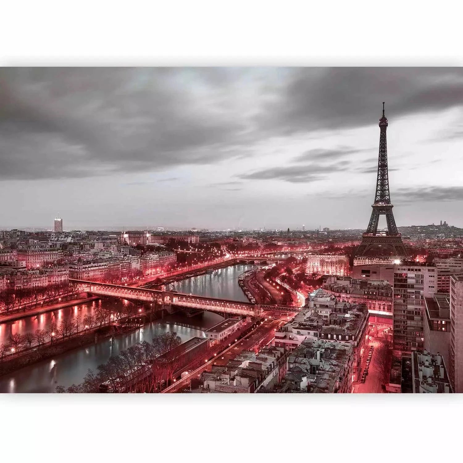 Fototapetes - Parīze: Sarkanās ielas - Francijas melnbaltā arhitektūra G-ART