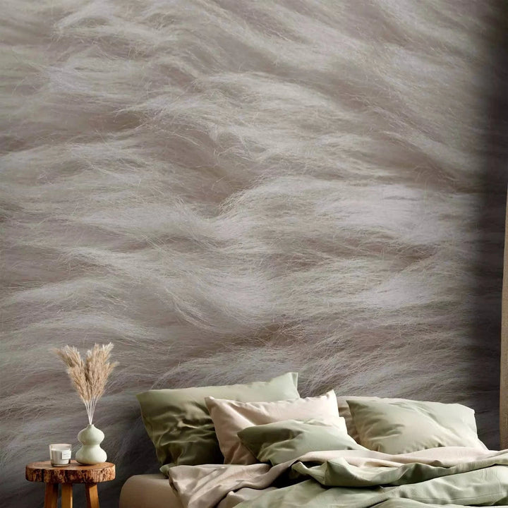 Pūkains mākslīgais tekstils Silver Sand krāsā #C3BEB8 G-ART