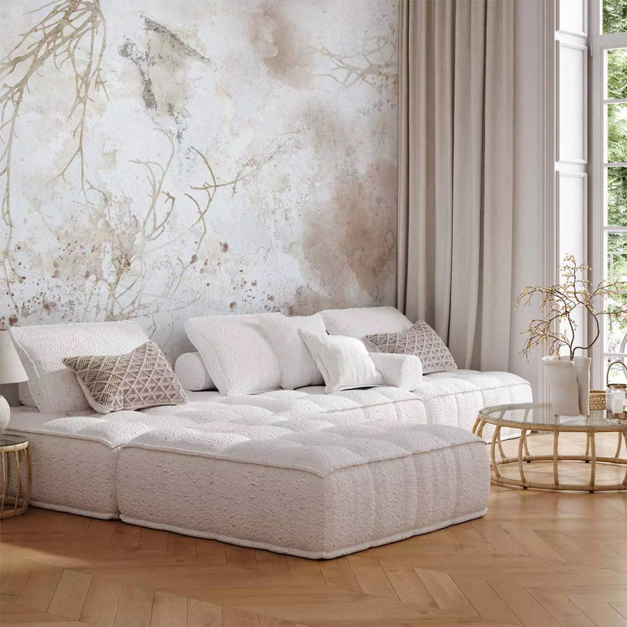 Fototapetes - Pelēki brūna abstrakcija ar zariem - 143796 G-ART