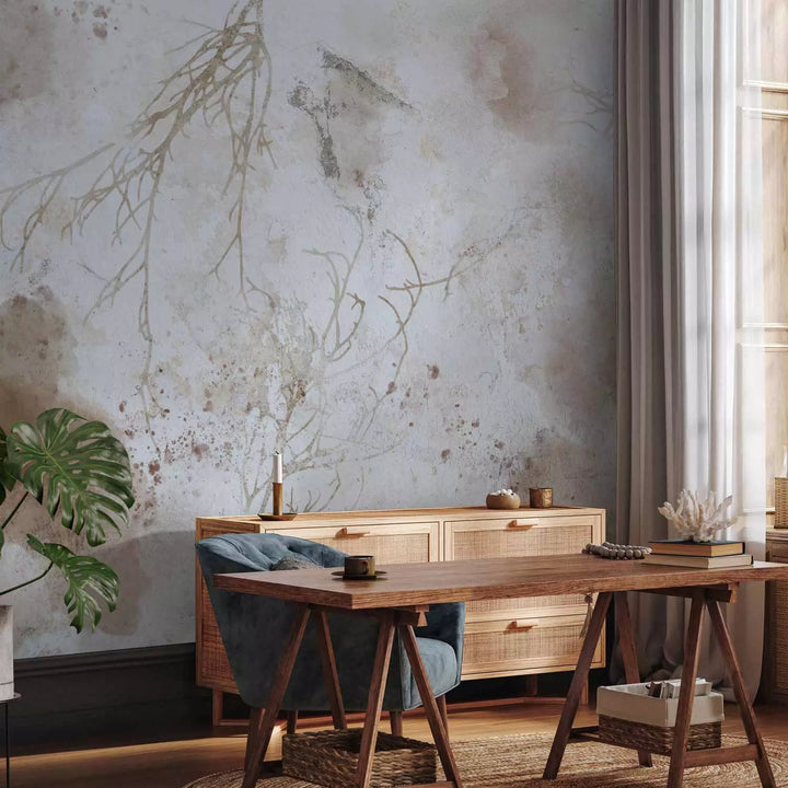 Fototapetes - Pelēki brūna abstrakcija ar zariem - 143796 G-ART