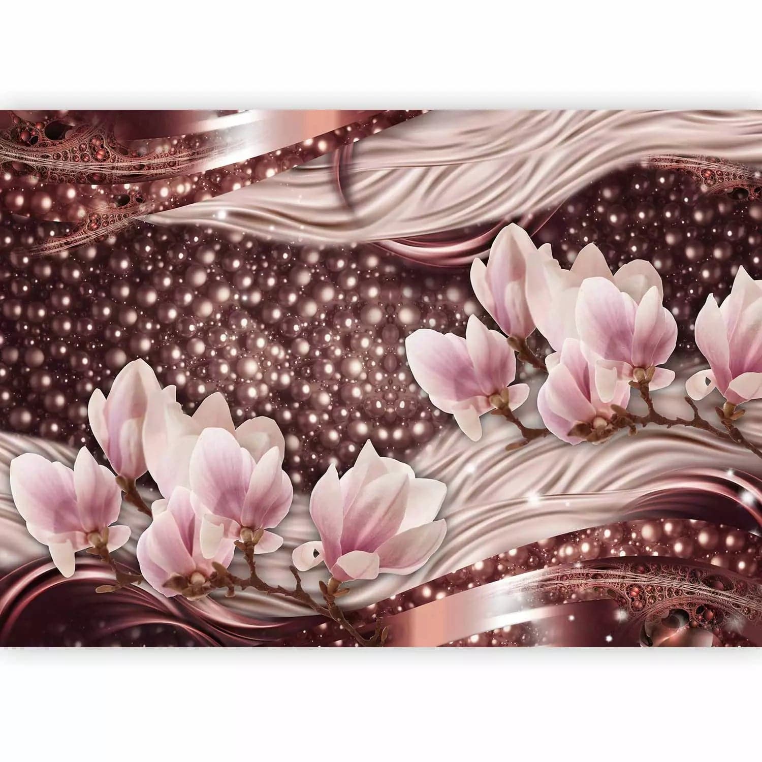 Fototapetes ar magnolijam un rozā pērlem, 64023 - cena G-ART