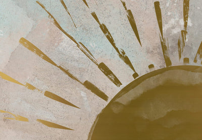 Fototapetes - Saules zelta seja, abstrakcija uz pelēka fona, 137501 G-ART